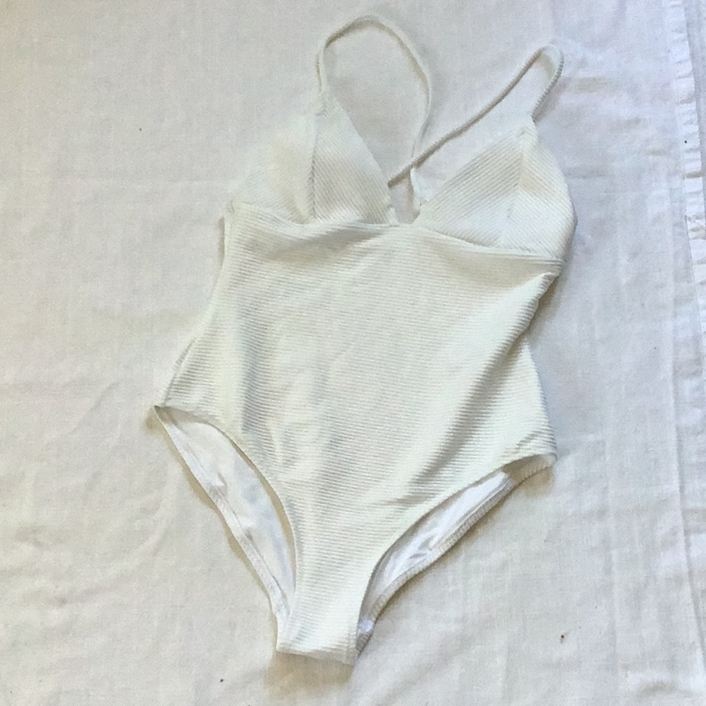 White One Piece Swimwear